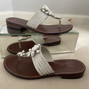 Beverley Feldman Silver leather sandals